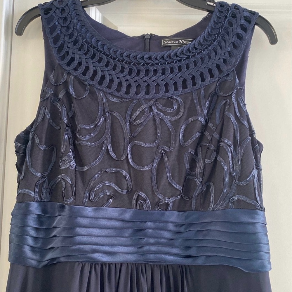 Jessica Howard Midnight Blue Embroidered Dress